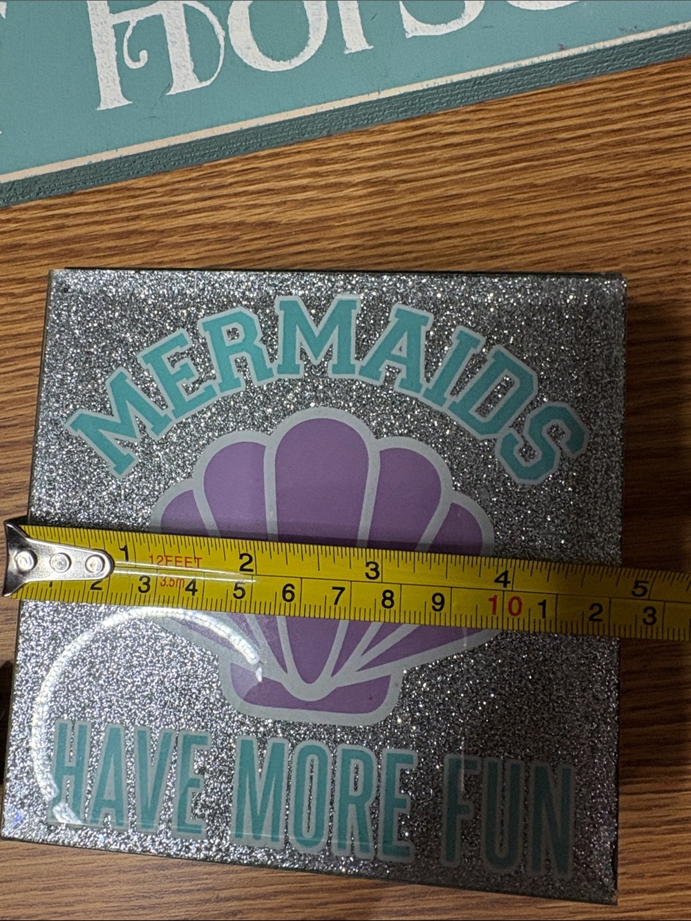 Mermaids Have More Fun Glitter mirrored box - Purple Shell - Picture 6 of 7
